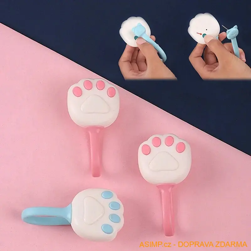 Upevňovací klipy na prostěradlo & přikrývku - Kočičí tlapky (4 ks - růžová) / A-004114 / DOPRAVA ZDARMA
