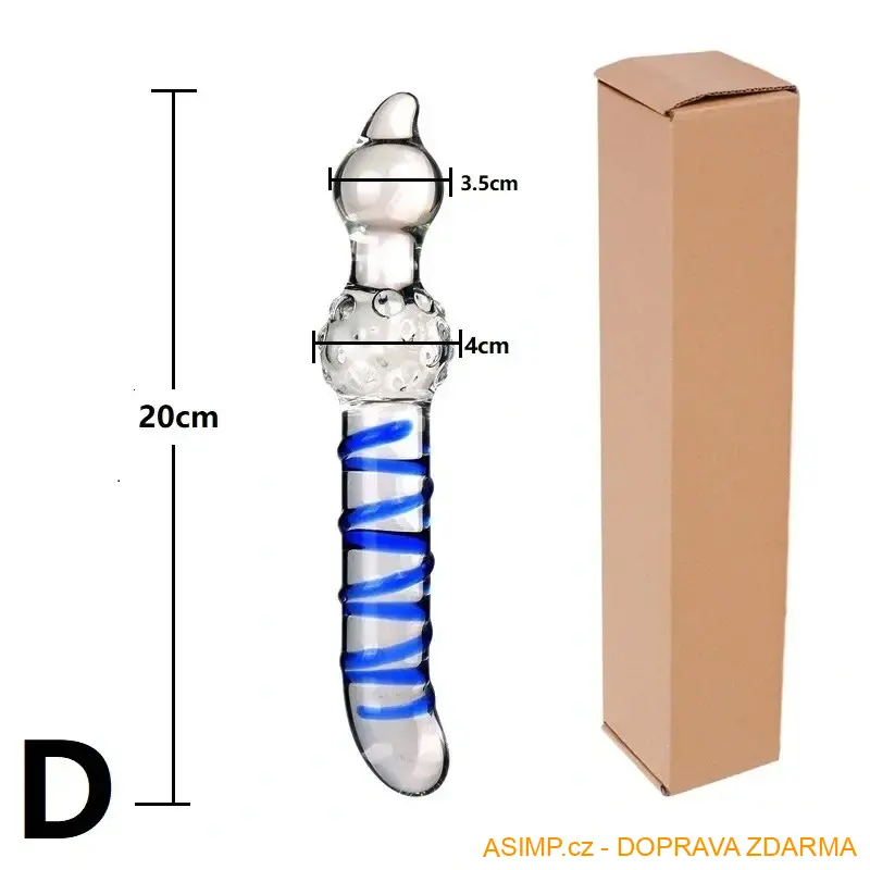 Skleněné dildo / A-004097 / DOPRAVA ZDARMA