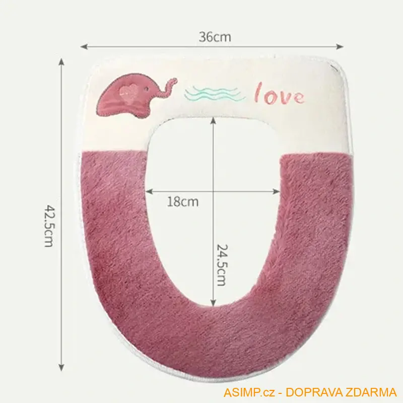 Hřejivý potah na záchodové sedátko (barva šedá) / A-004117 / DOPRAVA ZDARMA