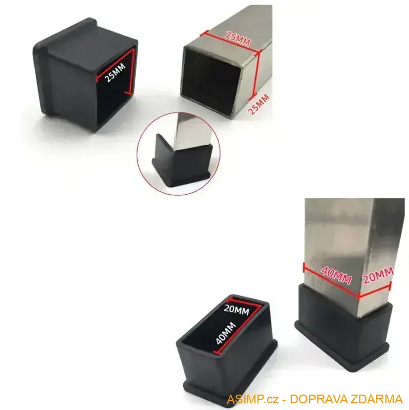 Ochranné špunty na židle (8 ks - 38 x 38 mm) / A-003101 / DOPRAVA ZDARMA