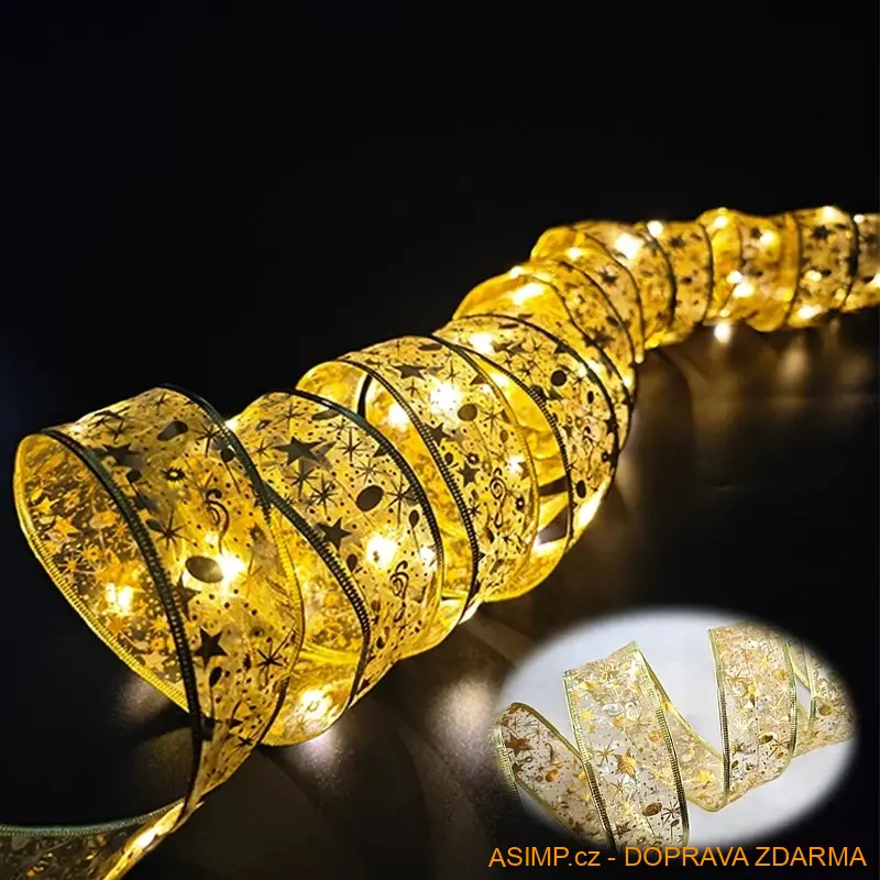 Vánoční dekorační LED stuha (zlatá teplá - 3 m) / A-004044 / DOPRAVA ZDARMA