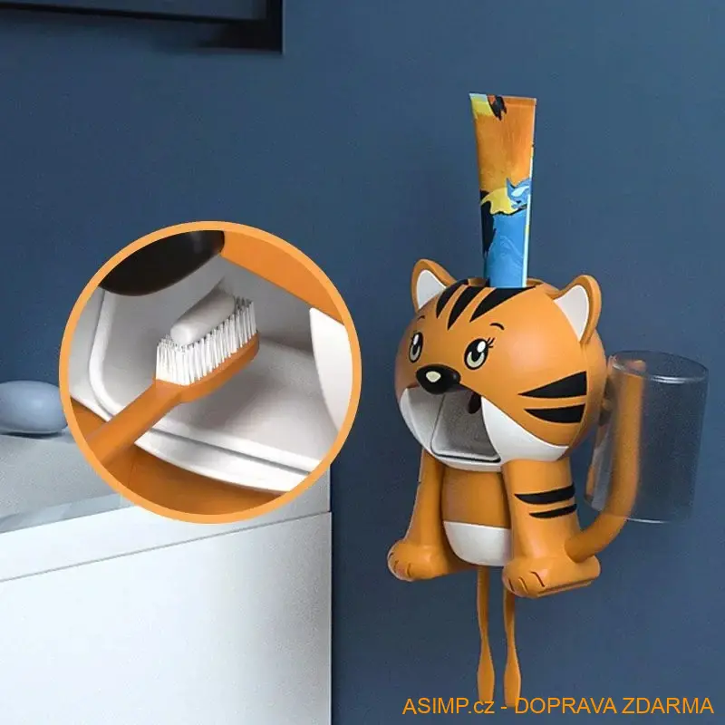 Dávkovač zubní pasty Automatický vytlačovač zubní pasty Tvar tygra 