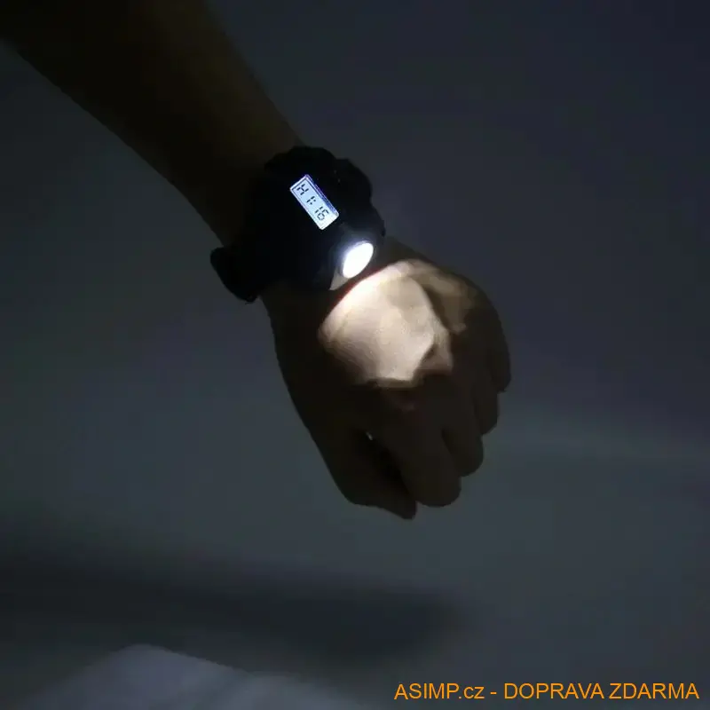 Taktické hodinky s LED svítilnou / A-004013 / DOPRAVA ZDARMA