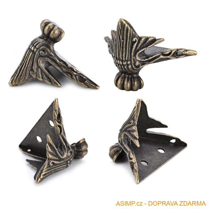 Ozdobné kovové nohy k nábytku (barva bronzová - 4 ks) / A-001090 / DOPRAVA ZDARMA