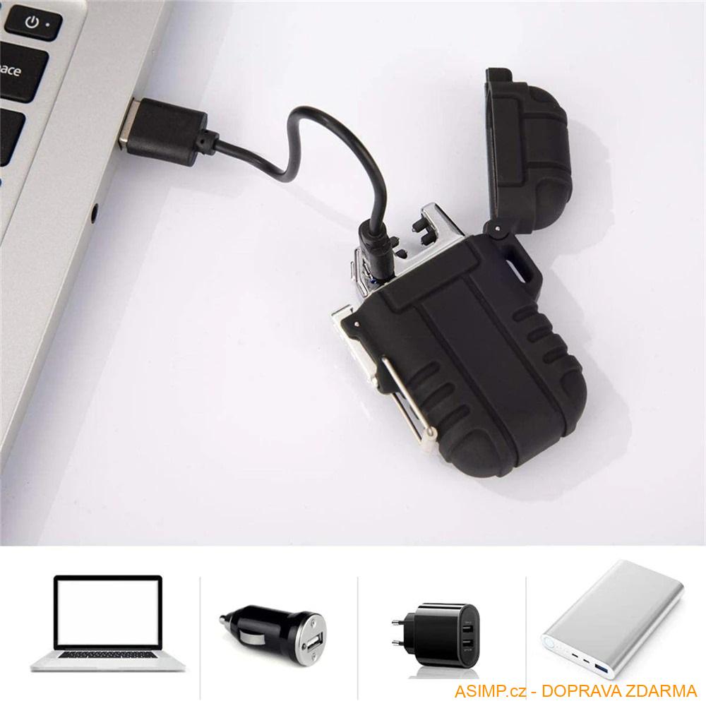 Plazmový USB zapalovač s dvojitým obloukem / A-000724 / DOPRAVA ZDARMA
