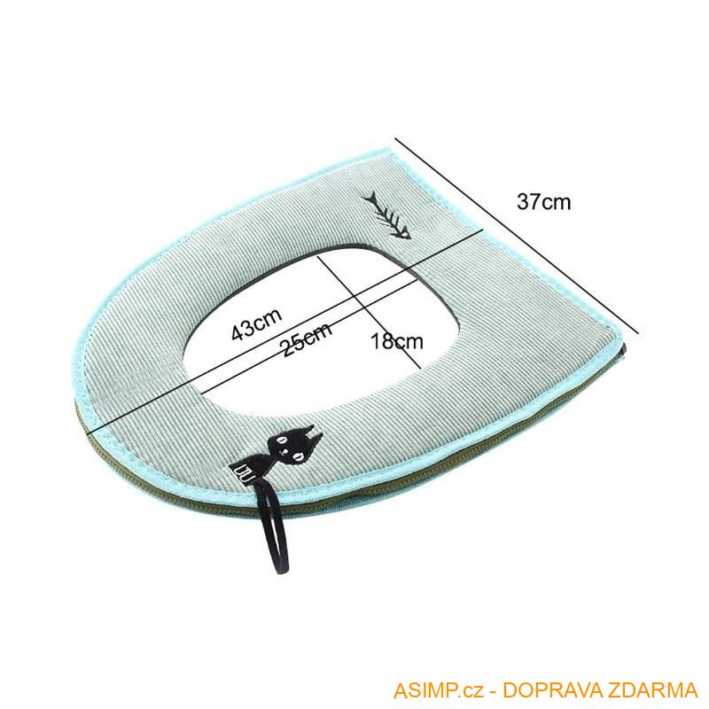 Potah se zipem na záchodové prkénko (zelená) / A-000807 / DOPRAVA ZDARMA