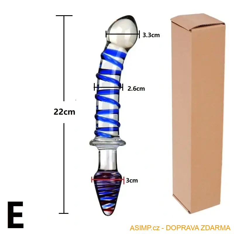 Skleněné dildo / A-004097 / DOPRAVA ZDARMA