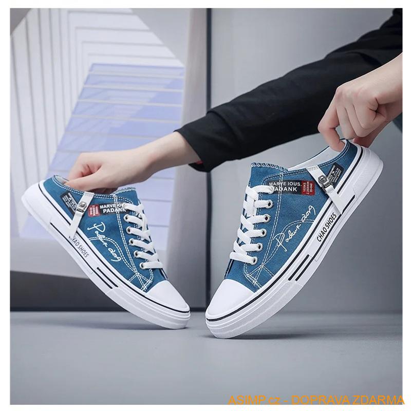 Pánské tenisky - pantofle (modrá / 40) / A-004175 / DOPRAVA ZDARMA