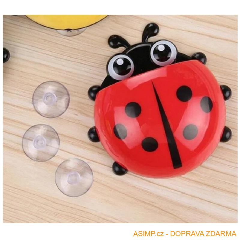 Držák na zubní kartáček a pastu - Beruška / A-002163x4 / DOPRAVA ZDARMA