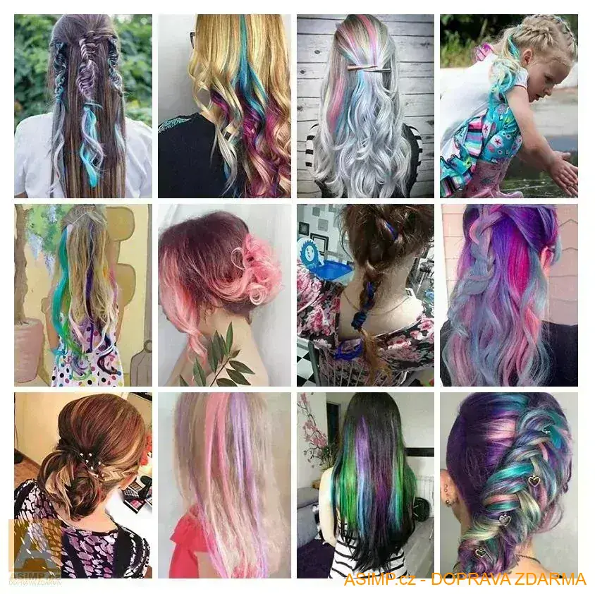 Barevný příčesek do vlasů (1 ks) / A-000537 / DOPRAVA ZDARMA