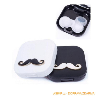 Box na kontaktní čočky - knírek / A-003087 / DOPRAVA ZDARMA