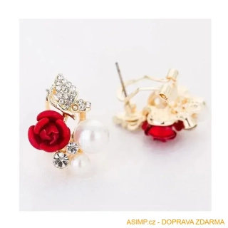 Dámské náušnice - Růže / A-001358 / DOPRAVA ZDARMA