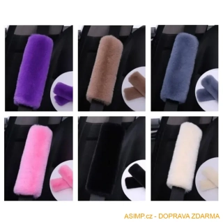 Plyšové bezpečnostní polštářky na pásy (1 pár) / A-001203 / DOPRAVA ZDARMA