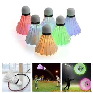 Svítící badmintonové míčky (4 ks - peří) / A-001718 / DOPRAVA ZDARMA