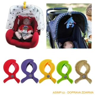 Klipy - skřipce na autosedačku, kočárek, moskytiéru ... (4ks) / A-004107 / DOPRAVA ZDARMA