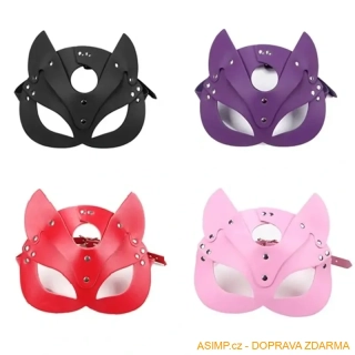 Halloweenská maska s obojkem - Kočka / A-004143 / DOPRAVA ZDARMA