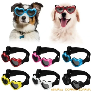 Sluneční brýle pro psy a kočky - Srdíčka / A-004086 / DOPRAVA ZDARMA
