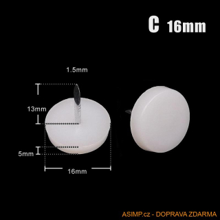 Ochranné špunty na nohy od židle (16 mm / 32 ks) / A-003099c / DOPRAVA ZDARMA