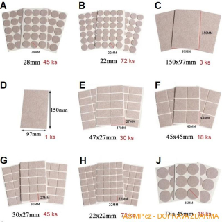 Plsťové ochranné protiskluzové podložky / A-003111a / DOPRAVA ZDARMA