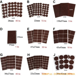 Plsťové ochranné protiskluzové podložky / A-003111b / DOPRAVA ZDARMA