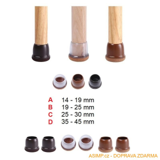 Ochranné špunty na nohy židle (kulaté) / A-003125a / DOPRAVA ZDARMA