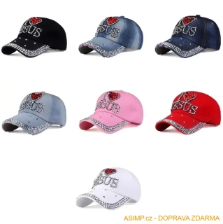 Dámská džínová kšiltovka - Jesus / A-003174 / DOPRAVA ZDARMA