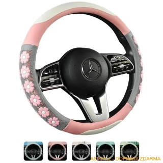 Květovaný potah na volant / A-003177 / DOPRAVA ZDARMA