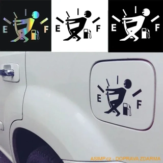 Funny nálepka na auto - Ukazatel paliva / A-003180 / DOPRAVA ZDARMA