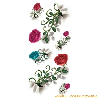 3D dočasné tetování - Růže / A-004009 / DOPRAVA ZDARMA