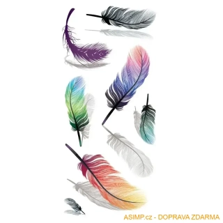 3D dočasné tetování - Pírka / A-004005 / DOPRAVA ZDARMA