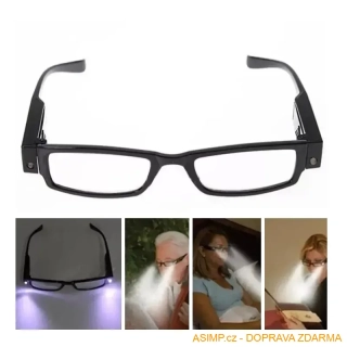Dioptrické brýle na čtení s LED osvětlením / A-000223 / DOPRAVA ZDARMA