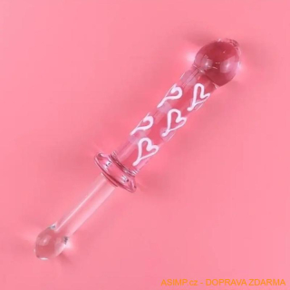 Skleněné double dildo / A-004133 / DOPRAVA ZDARMA