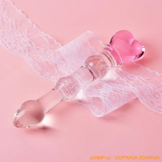 Skleněný robertek - Srdce / A-001359 / DOPRAVA ZDARMA